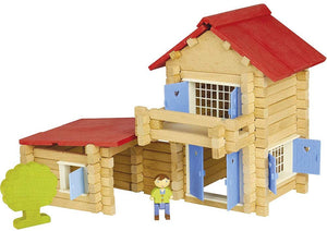 JEAJURA - 140 Pieces Construction Wooden House in Box