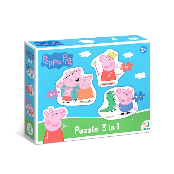 DODO TOYS - Peppa Pig - Family - 3 in 1 puzzle