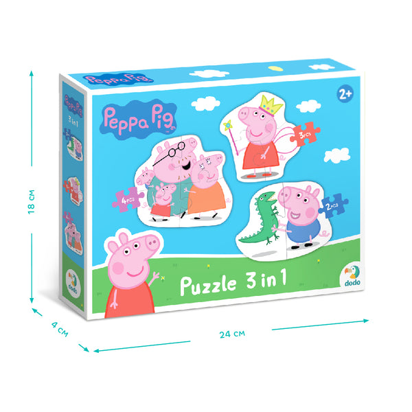 DODO TOYS - Peppa Pig - Family - 3 in 1 puzzle