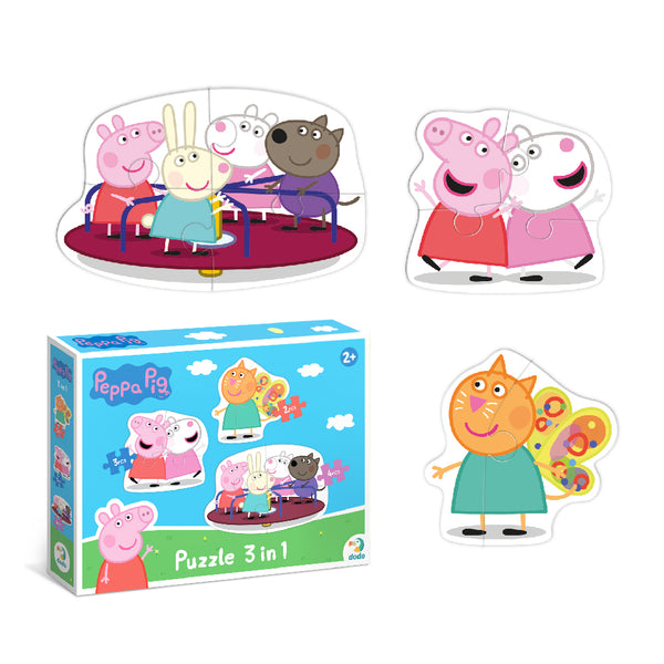 DODO TOYS - Peppa Pig - Peppa and her friends - 3 in 1 puzzle