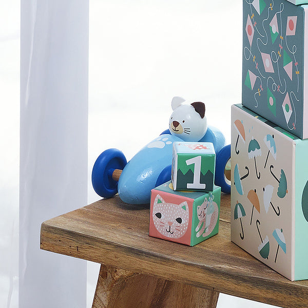 VILAC - Boizoos wooden car, Mariette the kitten