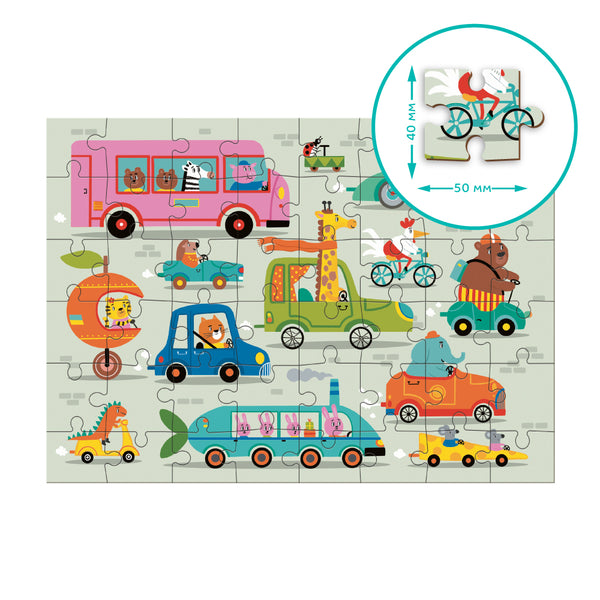 DODO TOYS - Catch Up! On the Road Puzzle - 48pcs