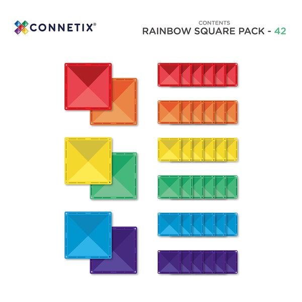 CONNETIX: Rainbow Square Pack 42 pc