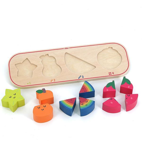 VILAC - Wooden puzzle, I'm learning to count fruit
