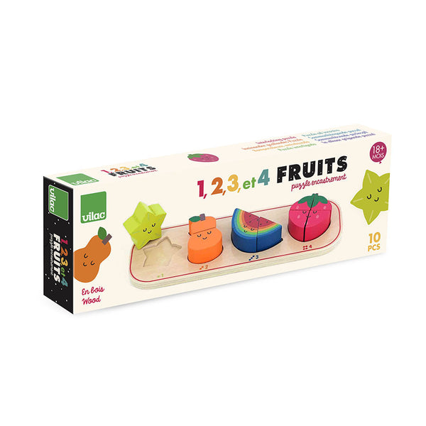 VILAC - Wooden puzzle, I'm learning to count fruit