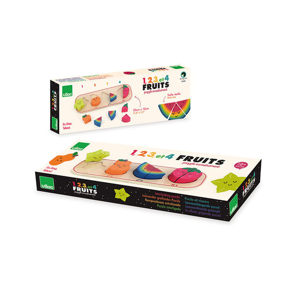 VILAC - Wooden puzzle, I'm learning to count fruit