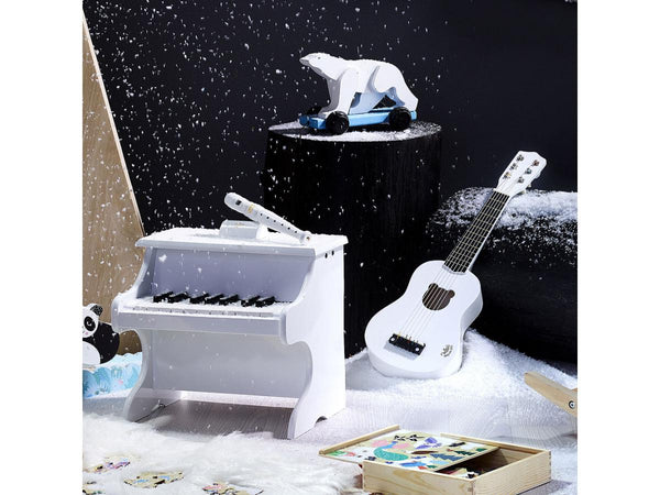 VILAC - 18-Key White Upright Piano with Scores (Damaged outside packaging)