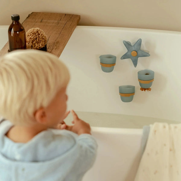 LITTLE DUTCH - Bath Wall Cups - Blue - Essentials