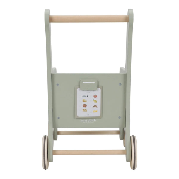 LITTLE DUTCH - Wooden shopping cart – Green