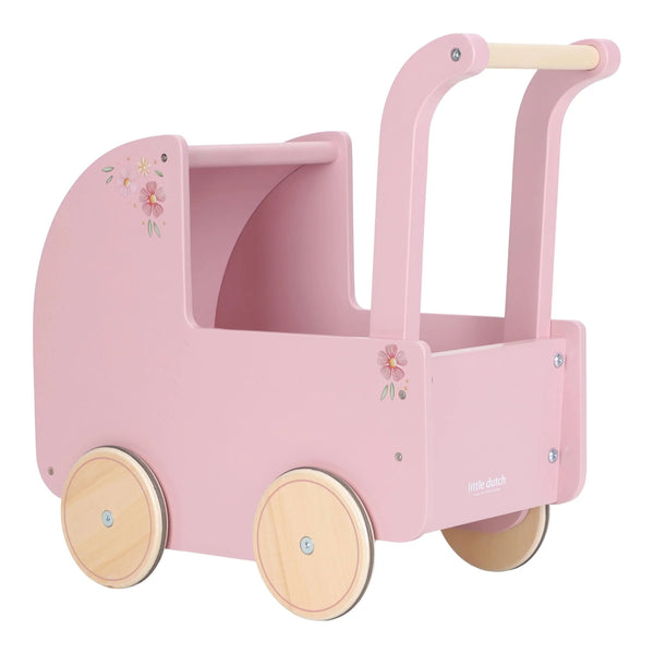 LITTLE DUTCH - Wooden doll stroller - Pink