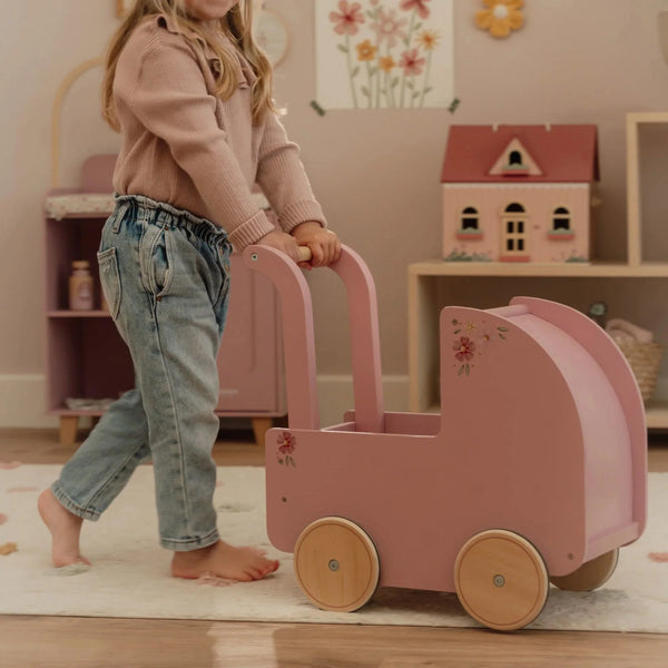 LITTLE DUTCH - Wooden doll stroller - Pink