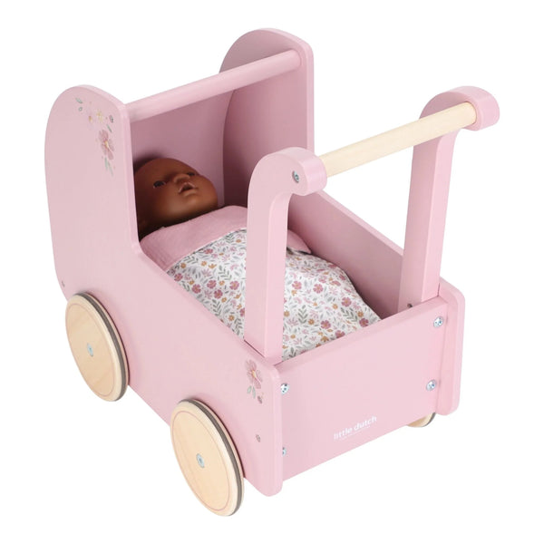 LITTLE DUTCH - Wooden doll stroller - Pink