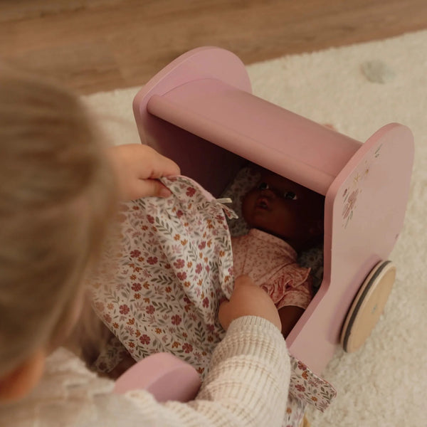 LITTLE DUTCH - Wooden doll stroller - Pink
