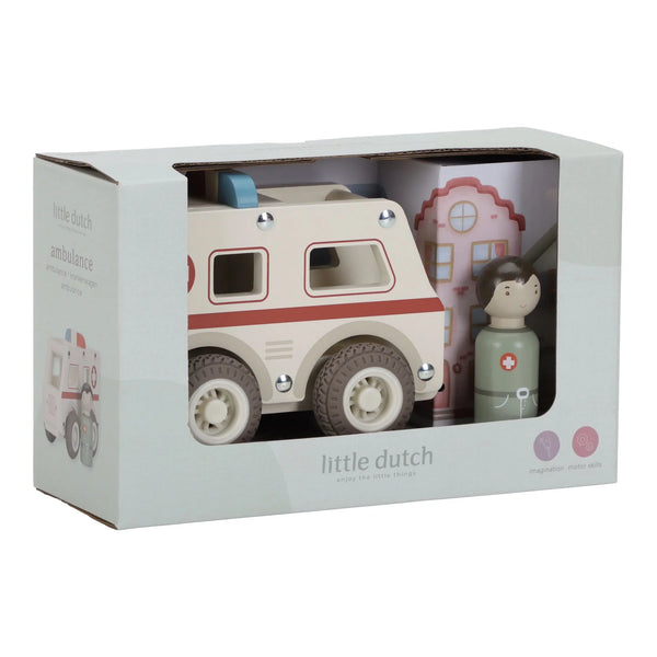LITTLE DUTCH - Wooden Ambulance - White - Essentials