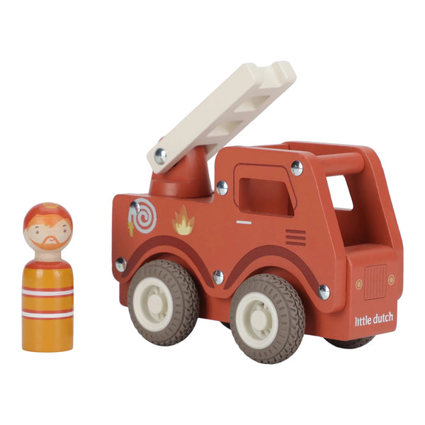 LITTLE DUTCH - Wooden Fire Truck – Red – Essentials