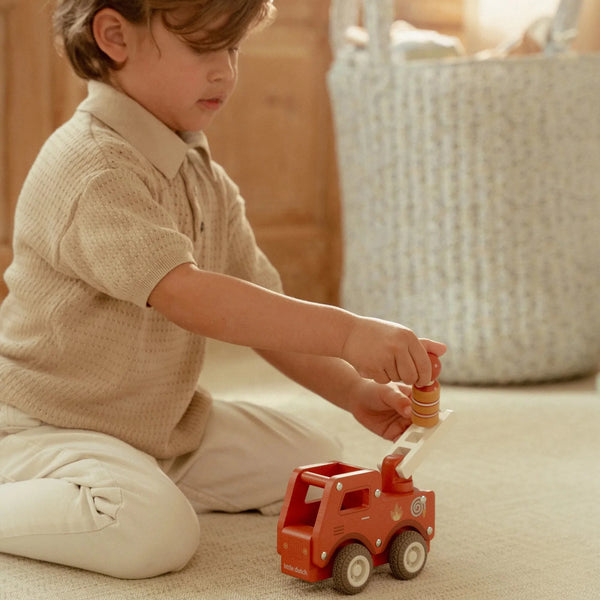 LITTLE DUTCH - Wooden Fire Truck – Red – Essentials