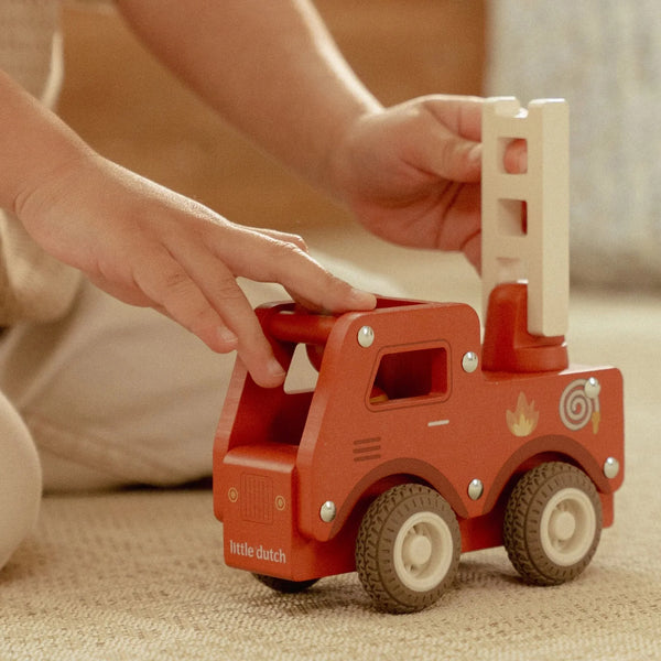 LITTLE DUTCH - Wooden Fire Truck – Red – Essentials