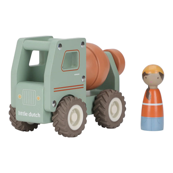 LITTLE DUTCH - Wooden Cement Truck – Green – Essentials Price