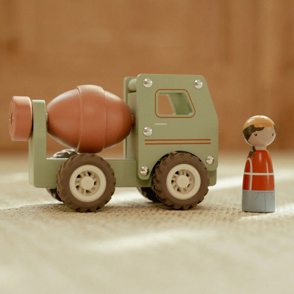 LITTLE DUTCH - Wooden Cement Truck – Green – Essentials Price