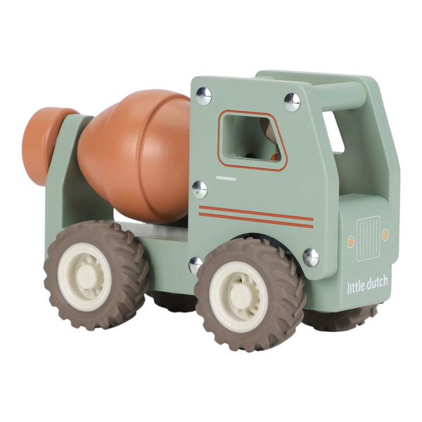 LITTLE DUTCH - Wooden Cement Truck – Green – Essentials Price