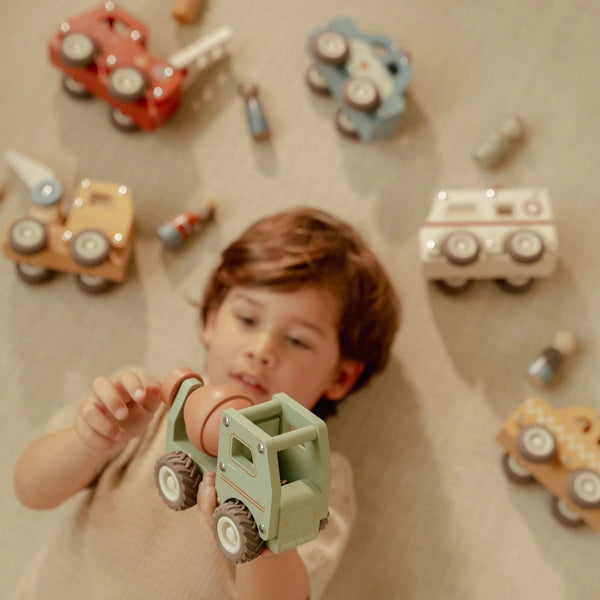 LITTLE DUTCH - Wooden Cement Truck – Green – Essentials Price