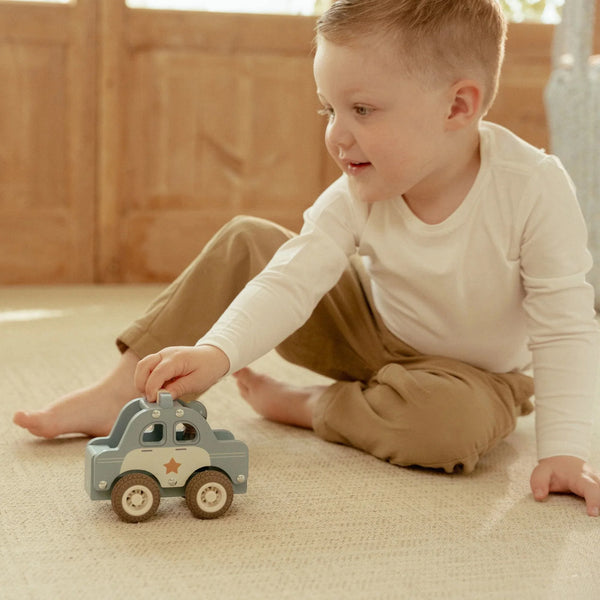 LITTLE DUTCH - Wooden Police Car – Blue – Essentials