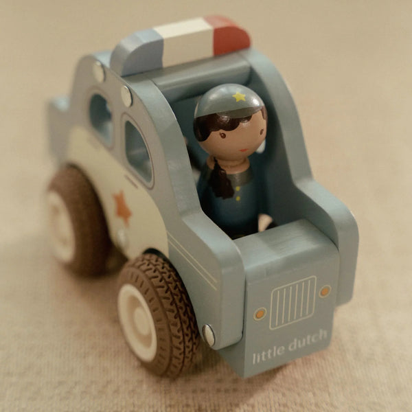LITTLE DUTCH - Wooden Police Car – Blue – Essentials