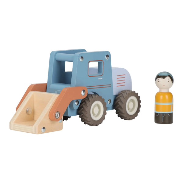 LITTLE DUTCH - Wooden Bulldozer – Blue – Essentials
