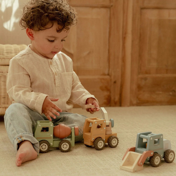 LITTLE DUTCH - Wooden Bulldozer – Blue – Essentials