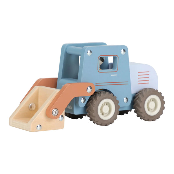 LITTLE DUTCH - Wooden Bulldozer – Blue – Essentials
