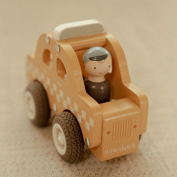 LITTLE DUTCH - Wooden taxi – Yellow – Essentials