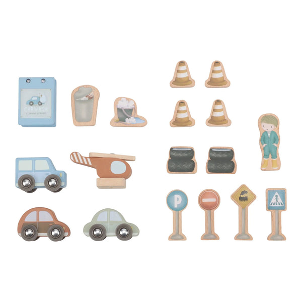 LITTLE DUTCH - Wooden Parking Garage – Blue – Essentials