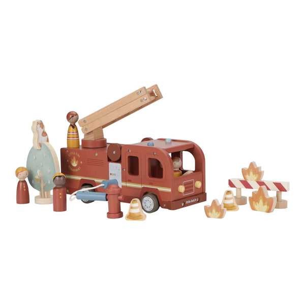 LITTLE DUTCH - Wooden Fire Truck – Red – Essentials