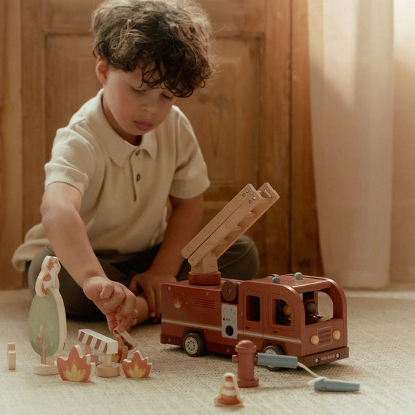 LITTLE DUTCH - Wooden Fire Truck – Red – Essentials