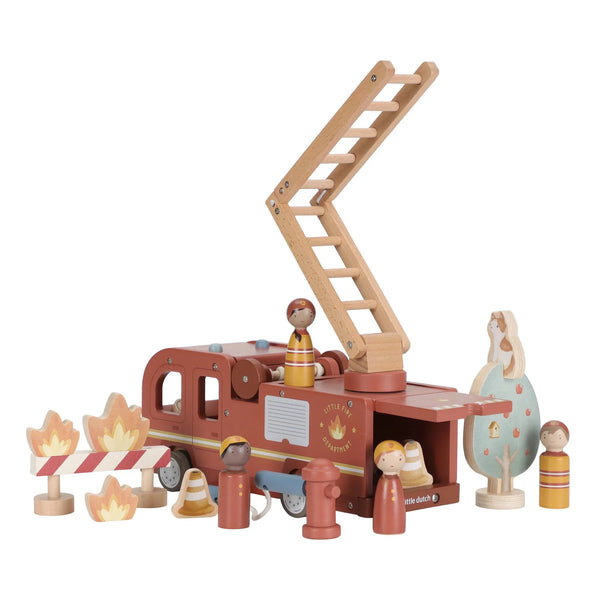 LITTLE DUTCH - Wooden Fire Truck – Red – Essentials