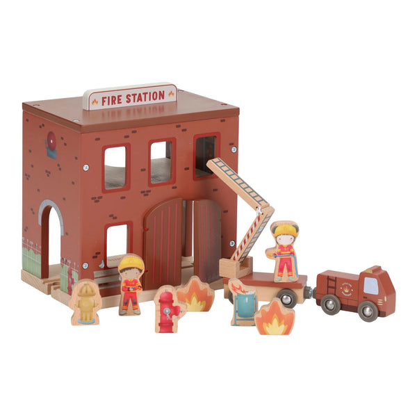 LITTLE DUTCH - Wooden Fire Station – Red – Essentials