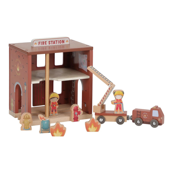 LITTLE DUTCH - Wooden Fire Station – Red – Essentials