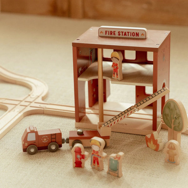 LITTLE DUTCH - Wooden Fire Station – Red – Essentials