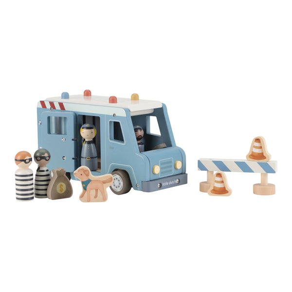 LITTLE DUTCH - Wooden Police Car – Blue – Essentials Price