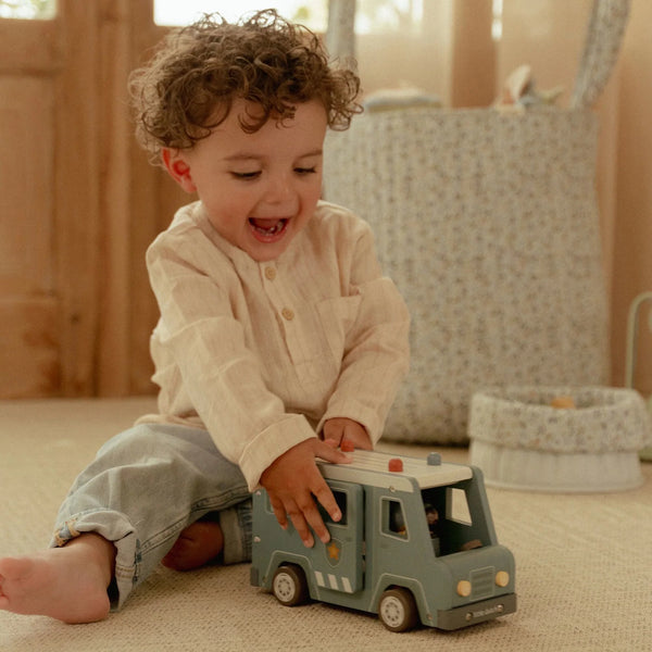 LITTLE DUTCH - Wooden Police Car – Blue – Essentials Price