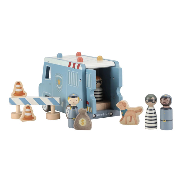 LITTLE DUTCH - Wooden Police Car – Blue – Essentials Price