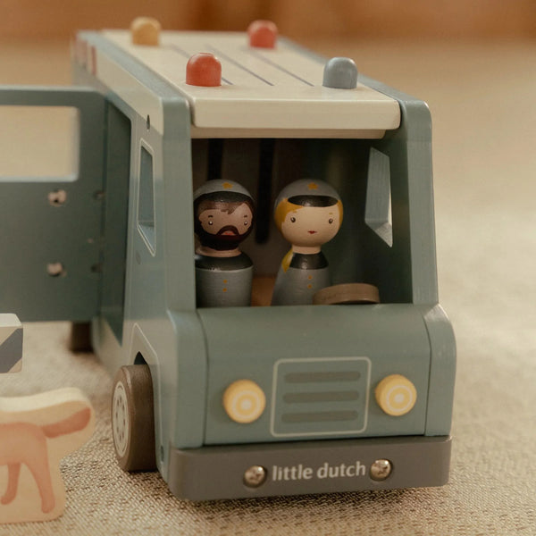 LITTLE DUTCH - Wooden Police Car – Blue – Essentials Price