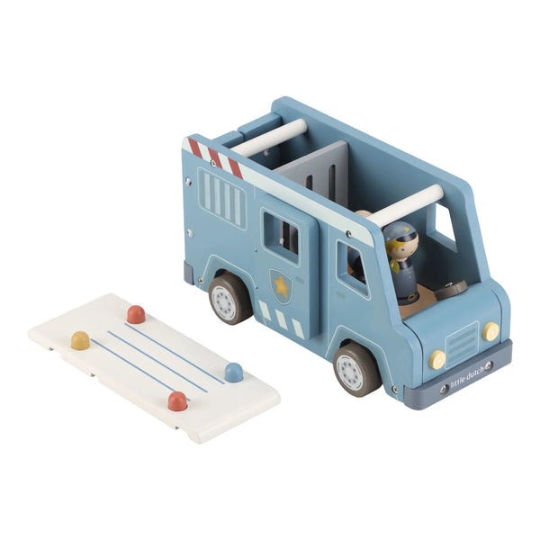 LITTLE DUTCH - Wooden Police Car – Blue – Essentials Price