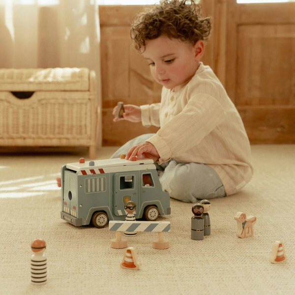 LITTLE DUTCH - Wooden Police Car – Blue – Essentials Price