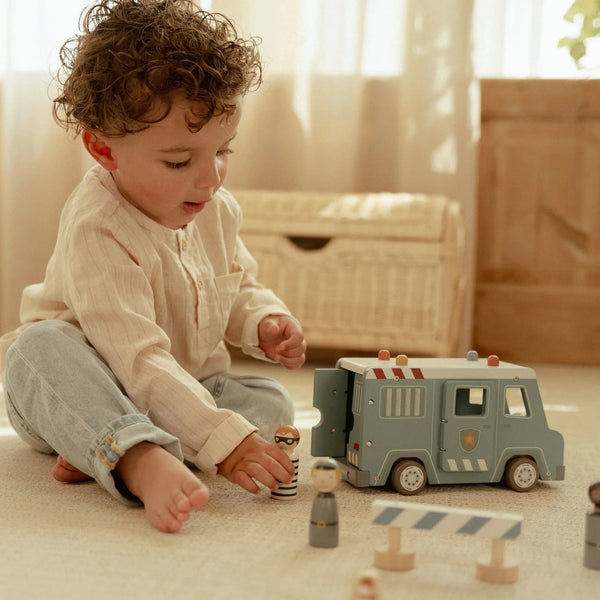 LITTLE DUTCH - Wooden Police Car – Blue – Essentials Price