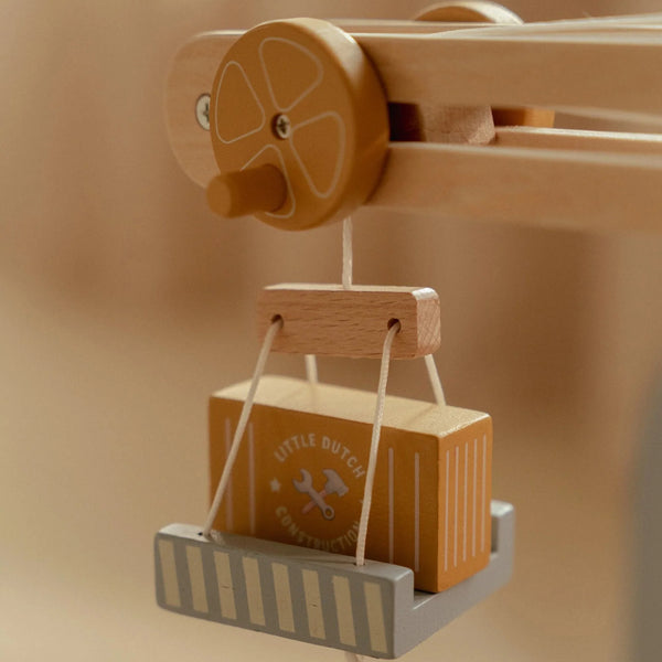 LITTLE DUTCH - Wooden Crane – Multicolored – Train track