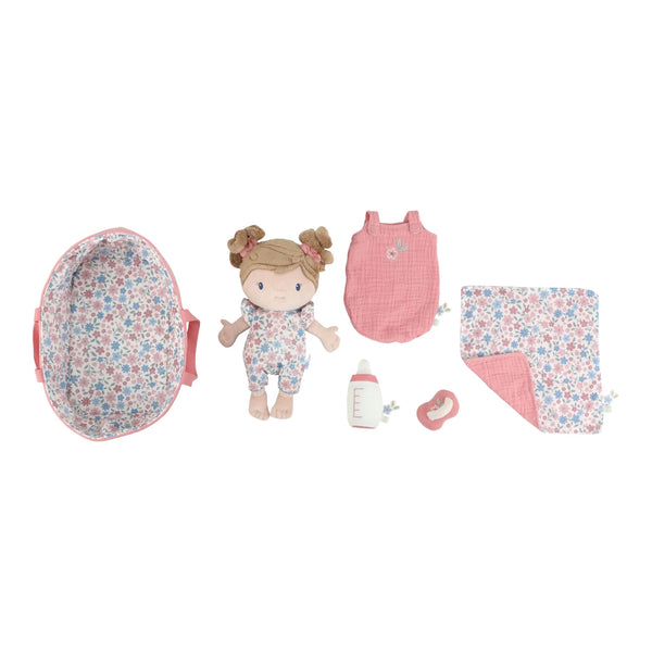 LITTLE DUTCH - Baby doll in basket Rosa GRS