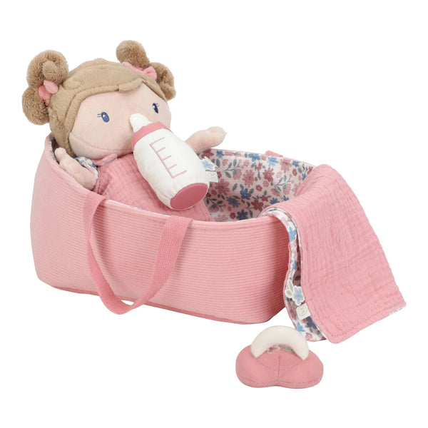 LITTLE DUTCH - Baby doll in basket Rosa GRS