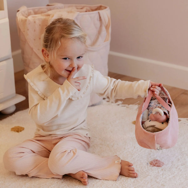 LITTLE DUTCH - Baby doll in basket Rosa GRS