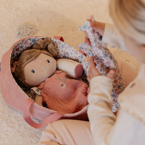 LITTLE DUTCH - Baby doll in basket Rosa GRS